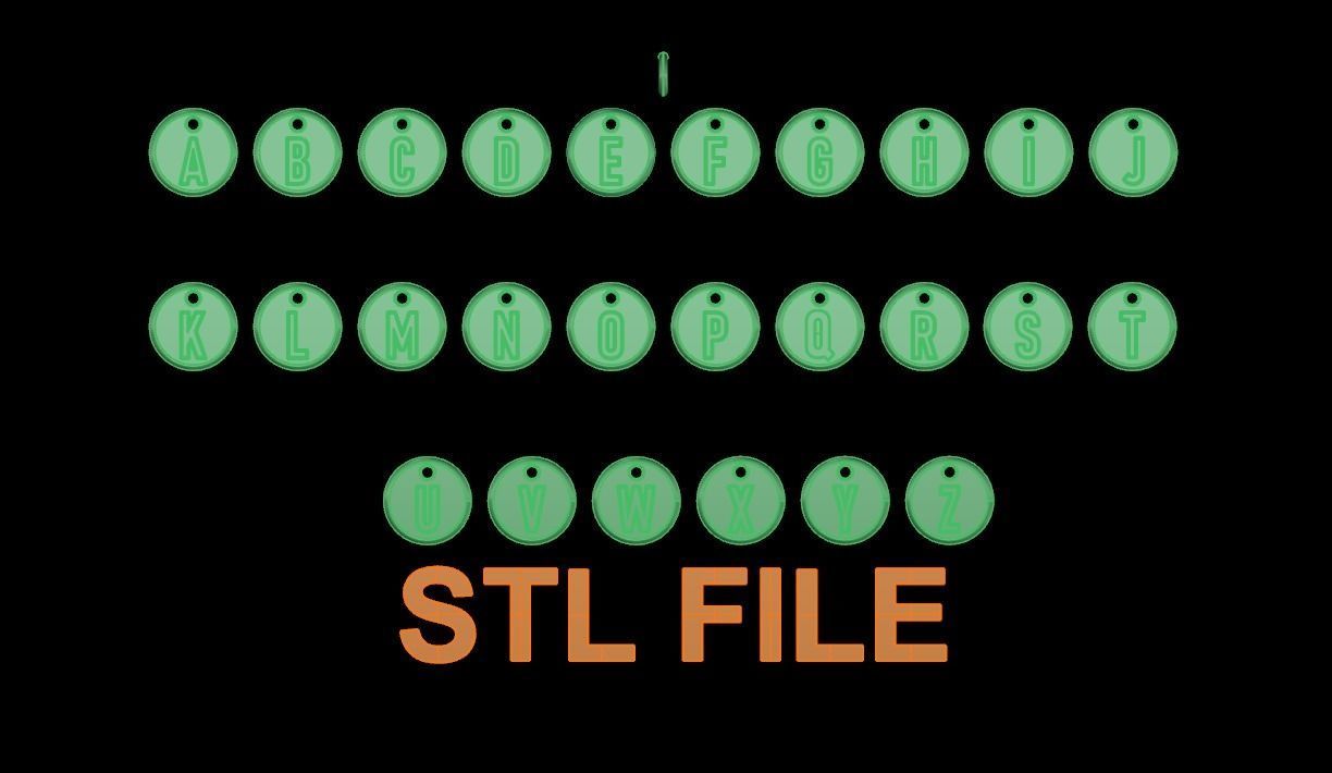 ROUND LETTER FRAME PENDANT FULL SIZES 3D print model_4