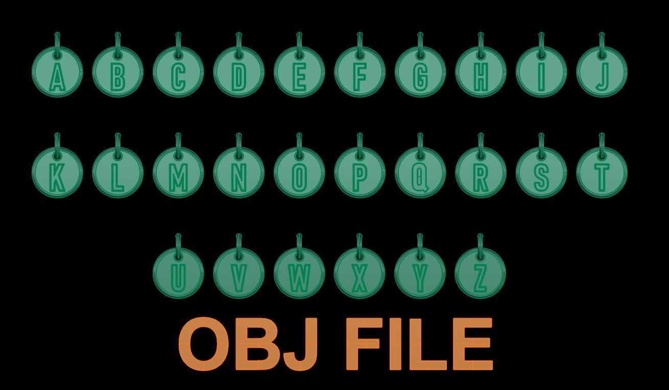 ROUND LETTER FRAME PENDANT FULL SIZES 3D print model_5