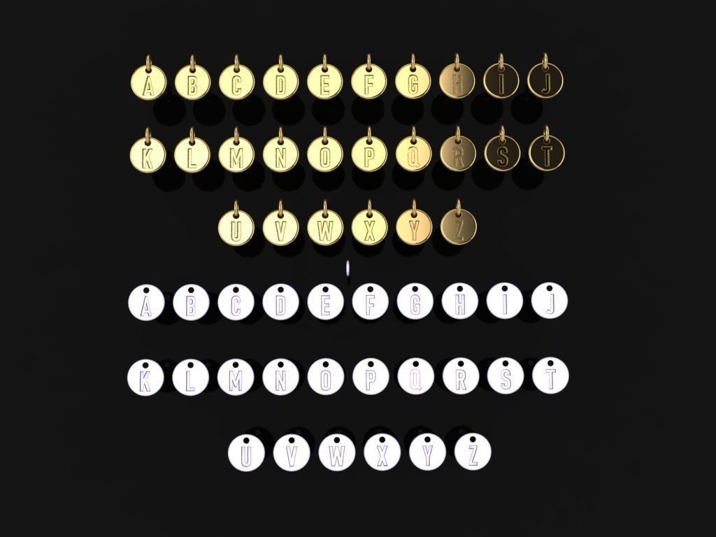 ROUND LETTER FRAME PENDANT FULL SIZES 3D print model_2