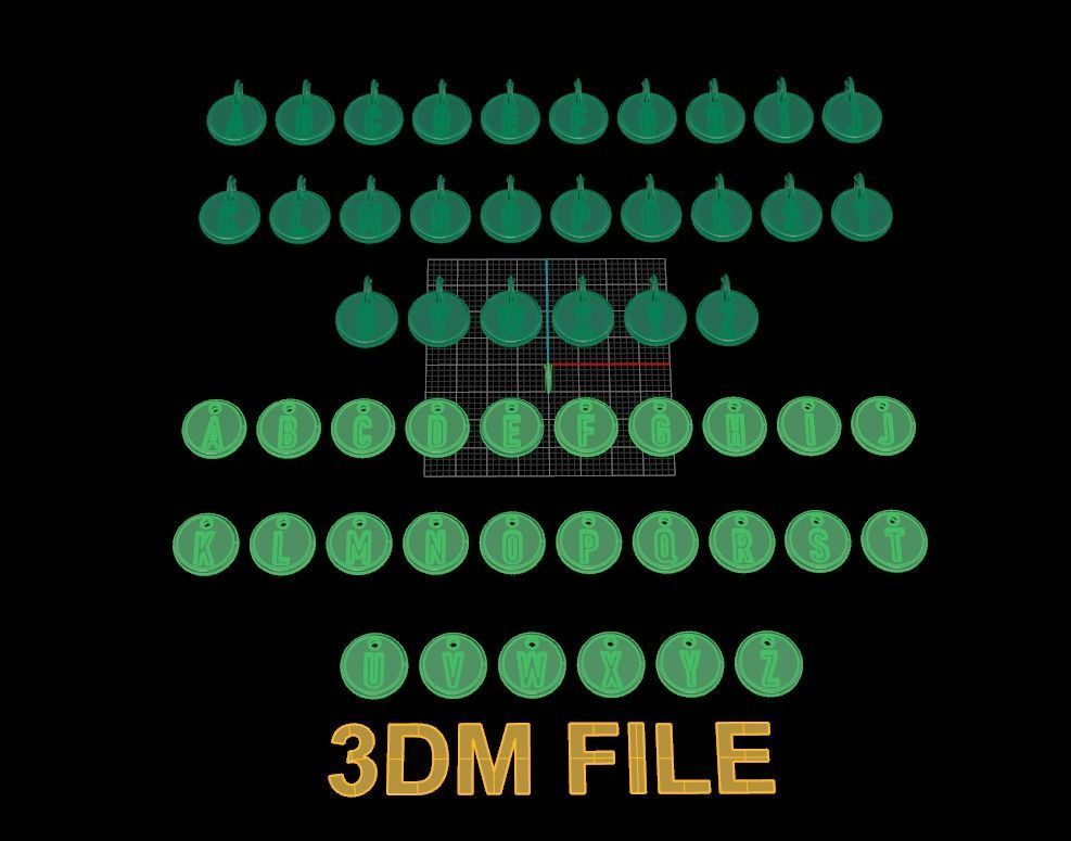 ROUND LETTER FRAME PENDANT FULL SIZES 3D print model_3