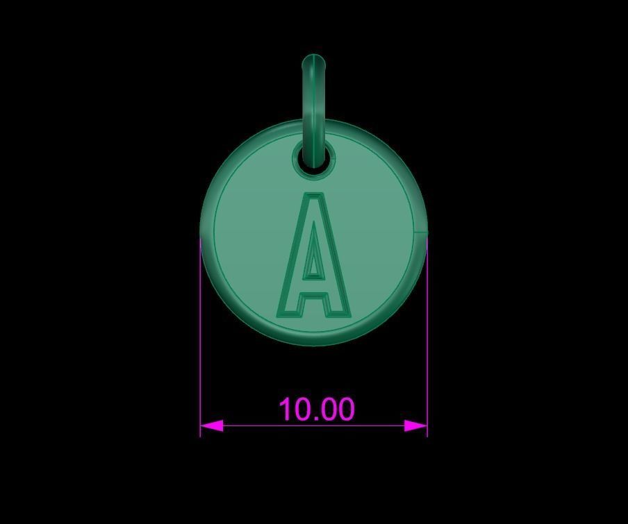 ROUND LETTER FRAME PENDANT FULL SIZES 3D print model_6