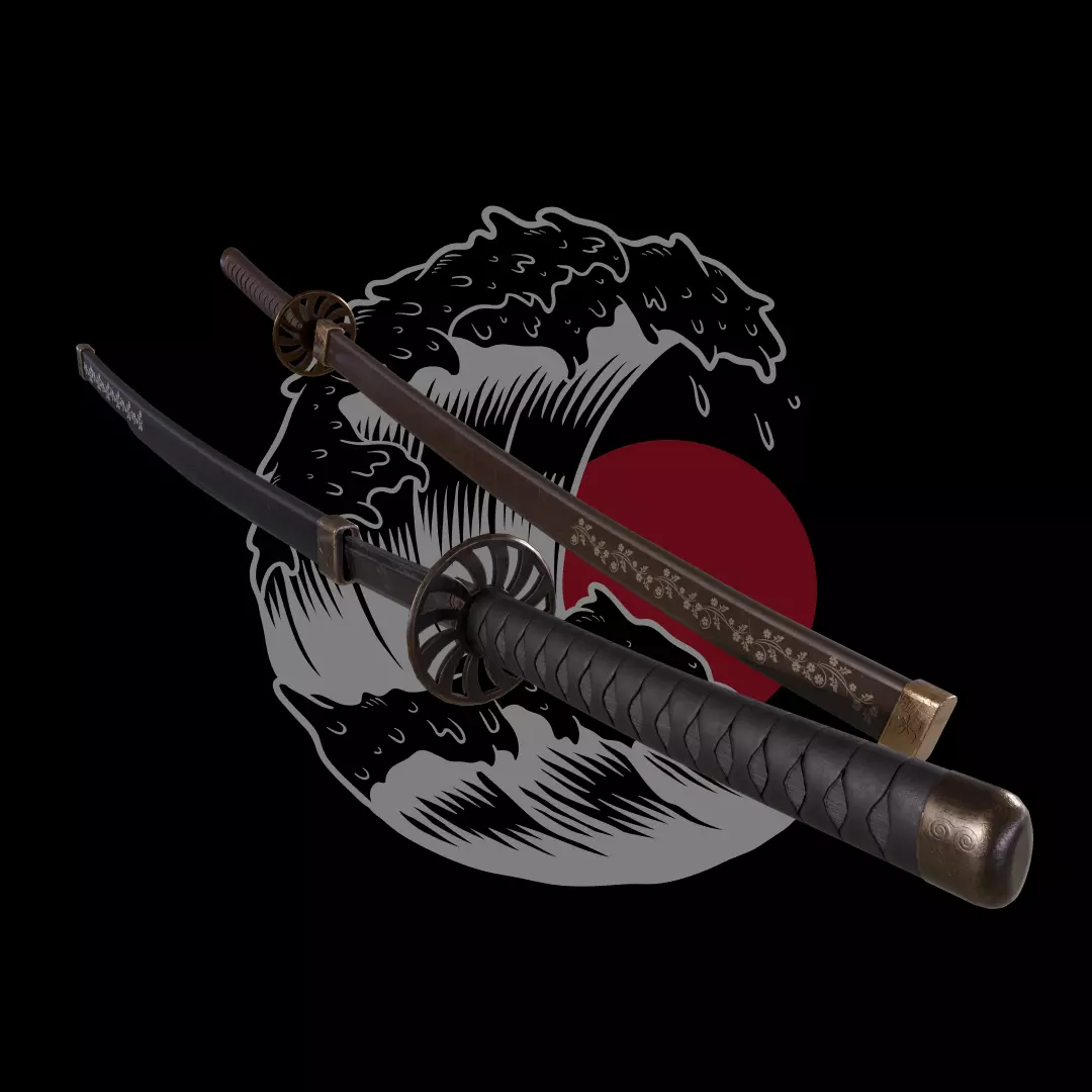 Samurai Katana - Game Ready Low-poly 3D model_0