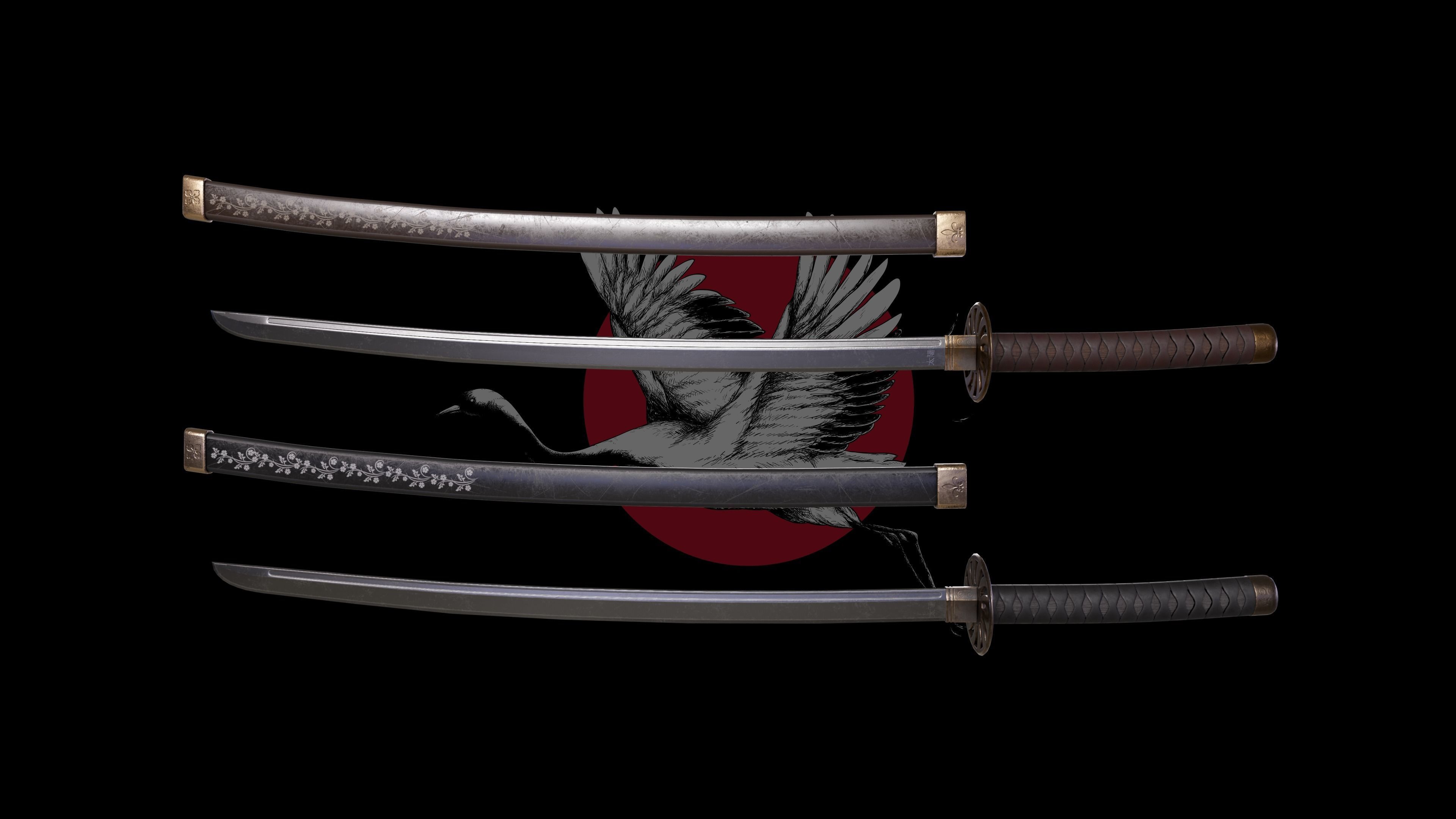 Samurai Katana - Game Ready Low-poly 3D model_4