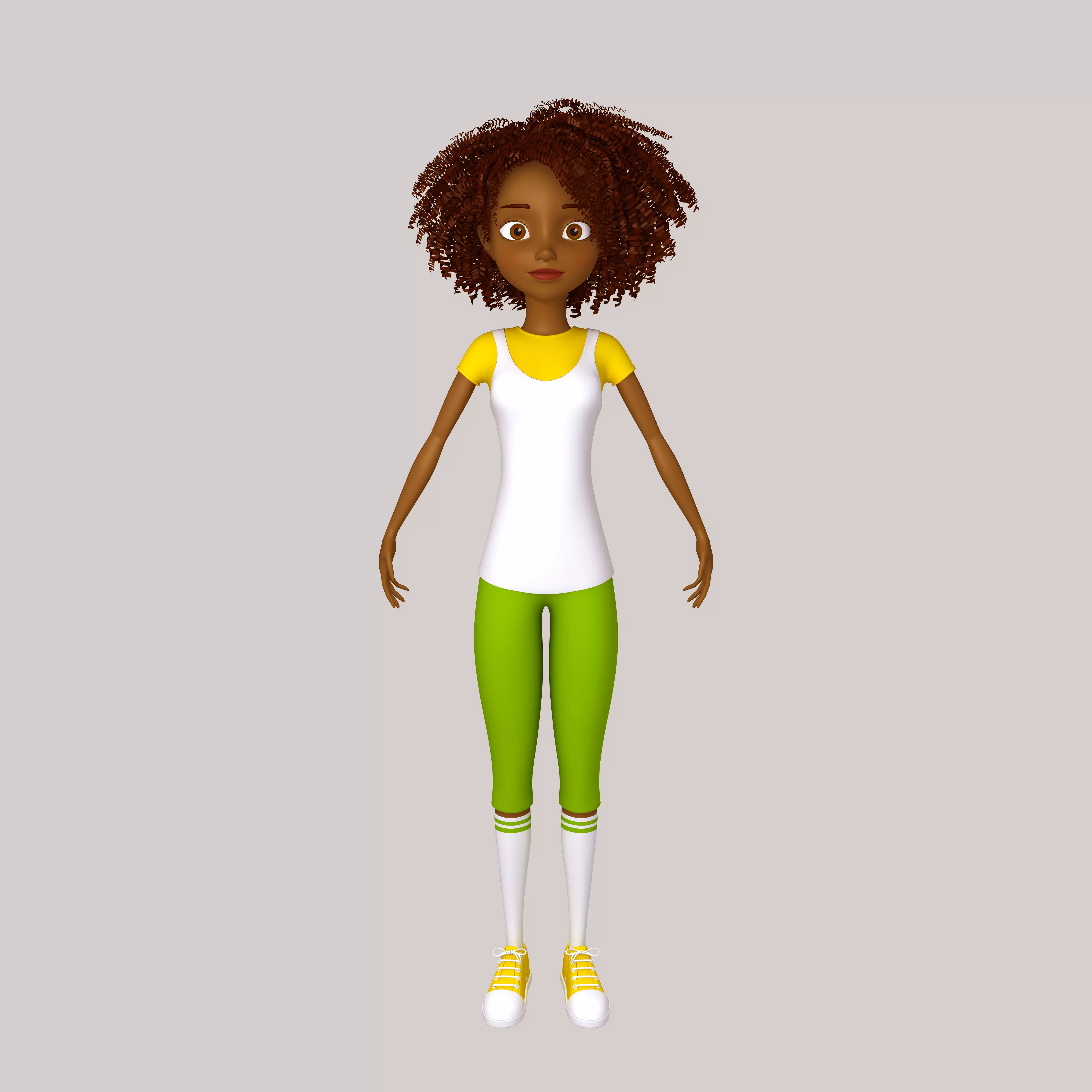 Black Girl Cartoon 3D model