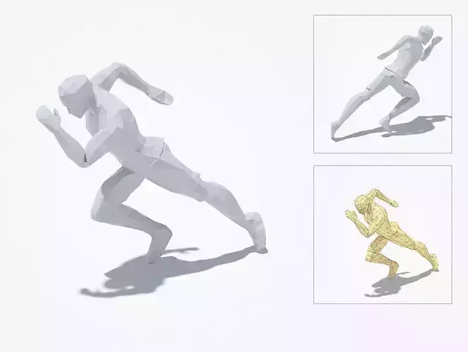 Runner Low Poly Sport Pose
