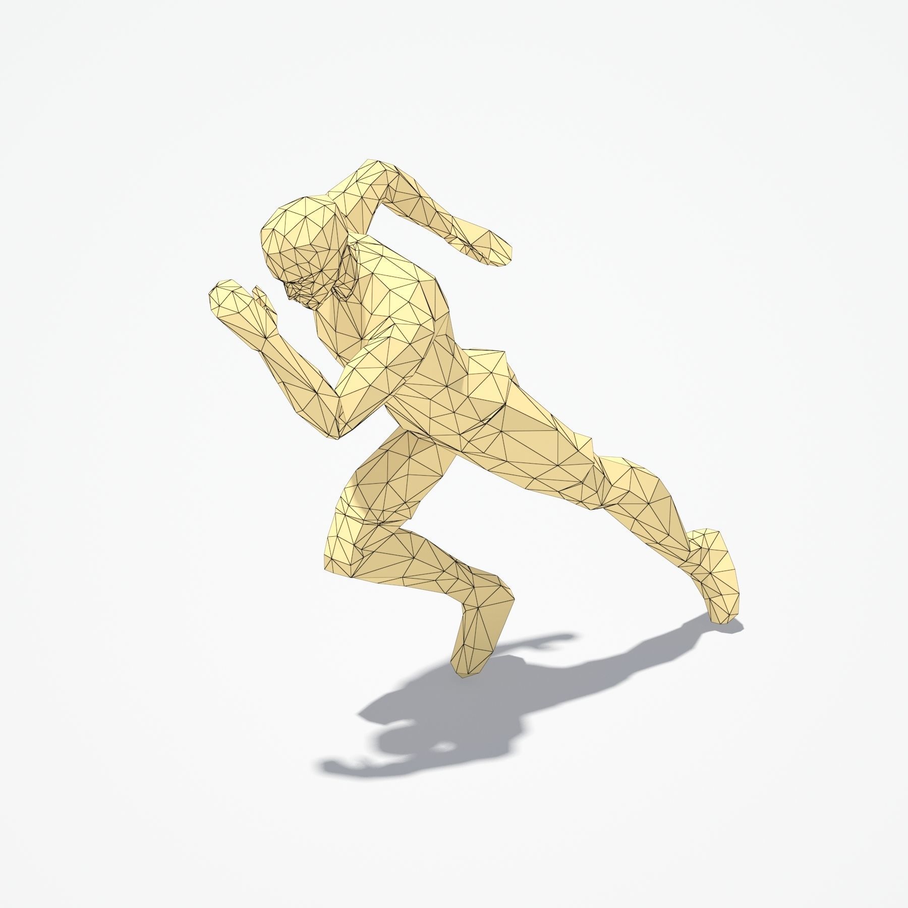 Runner Low Poly Sport Pose Low-poly 3D model_3
