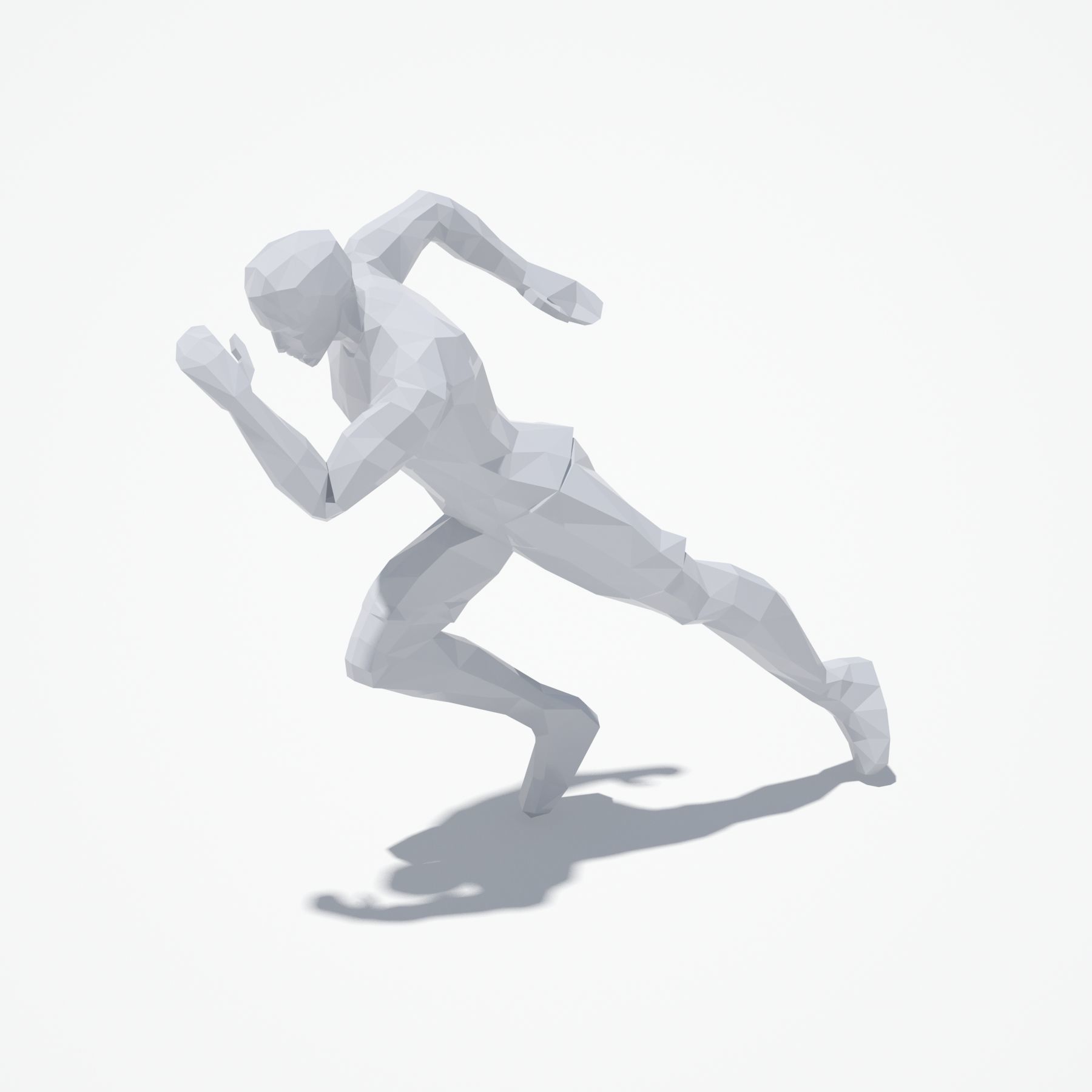 Runner Low Poly Sport Pose Low-poly 3D model_1