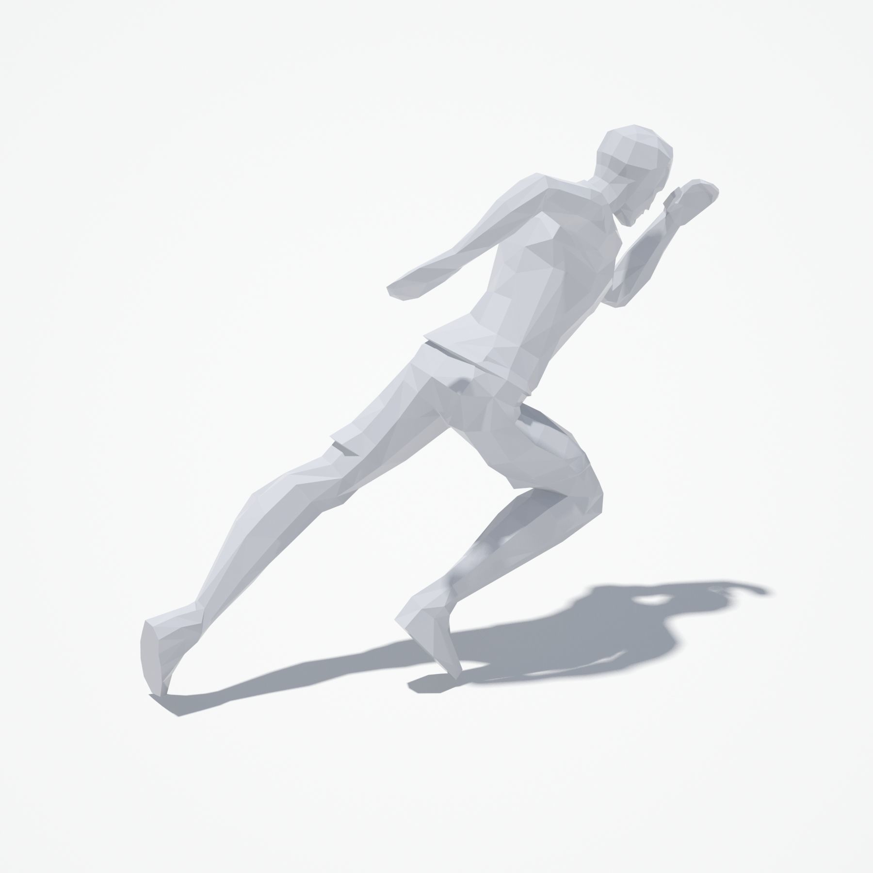 Runner Low Poly Sport Pose Low-poly 3D model_2