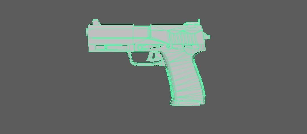 Glock pistol 3D Model Low-poly 3D model_1