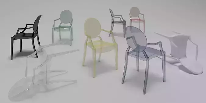 Philippe Starck Kartell Louis Ghost chair 3D model
