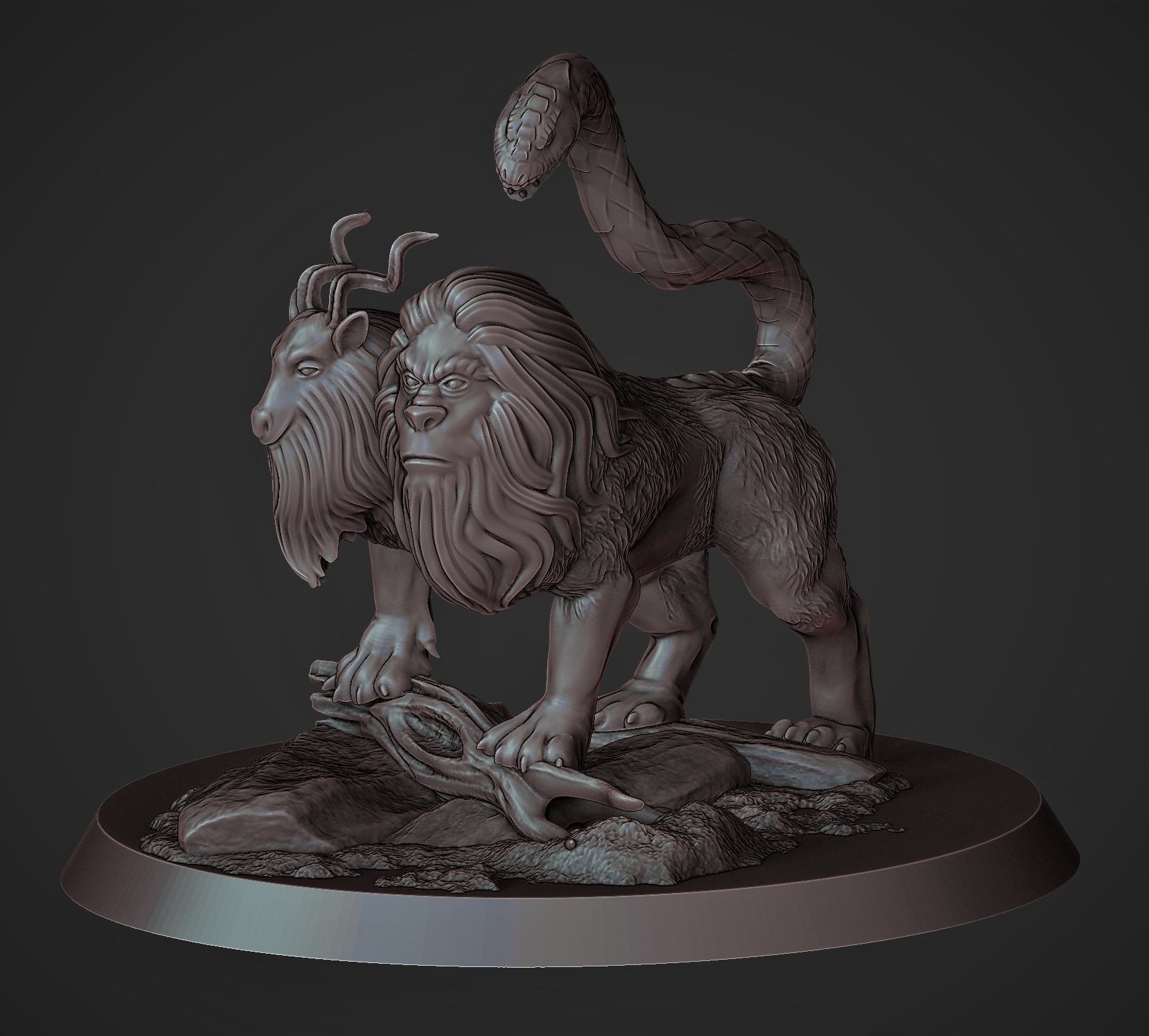 Chimera 3D printable model 3D print model_9