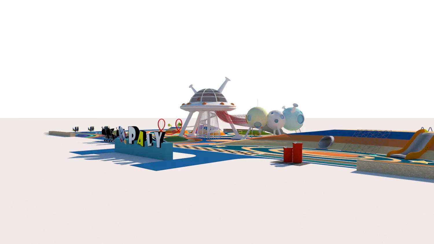 Cartoon Planet Childrens Playground kids 3D model