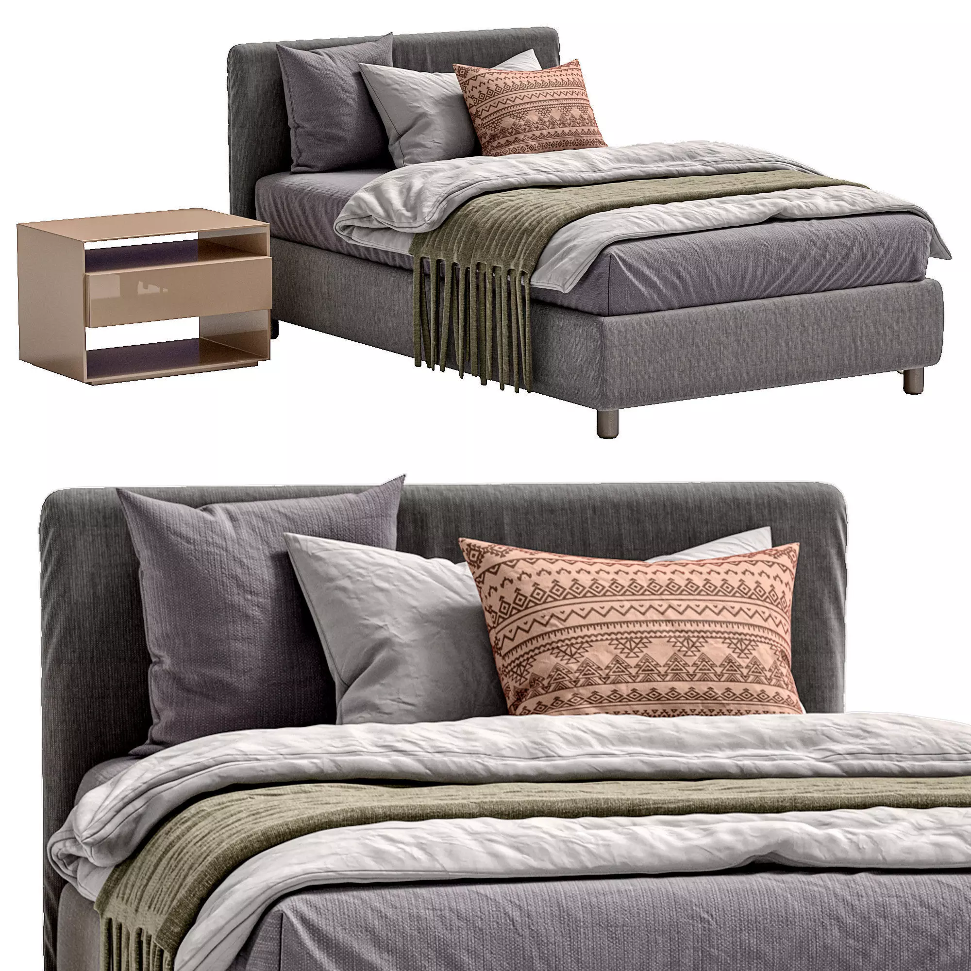 Flou Bed Notturno 3D model_0