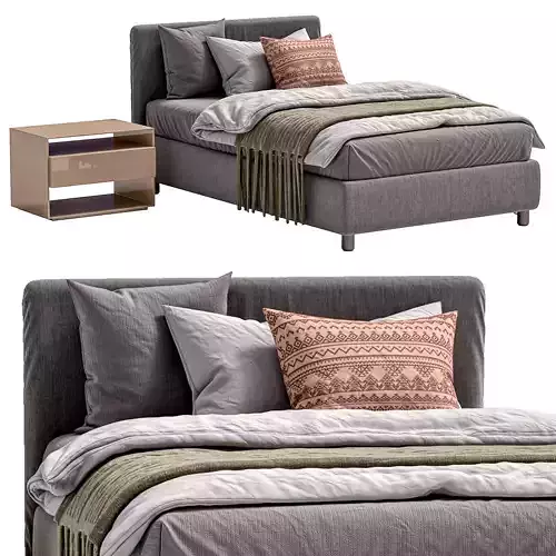 Flou Bed Notturno 3D model