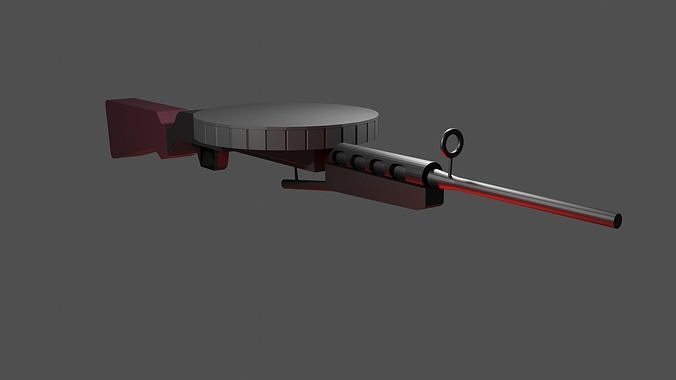 DP-28 With Individual Part Low-poly 3D model