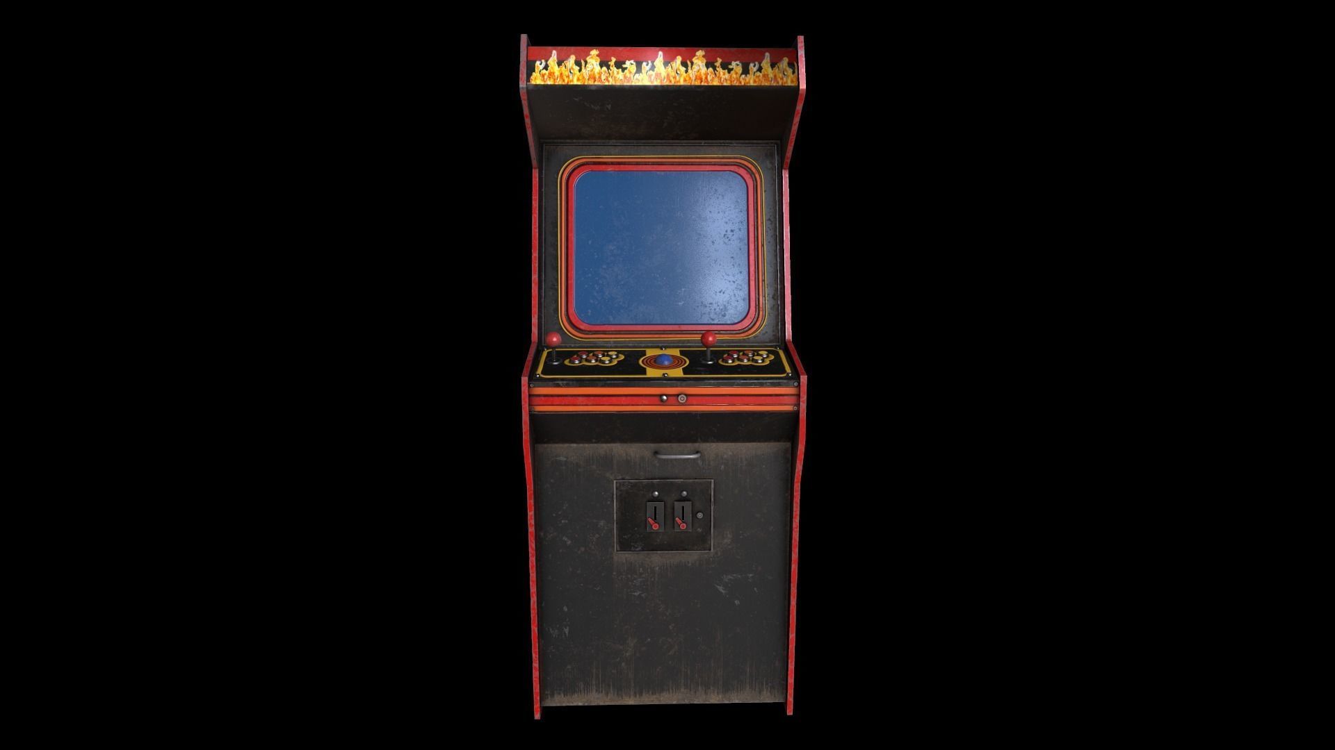Arcade Game Machine Used Low-poly 3D model_5