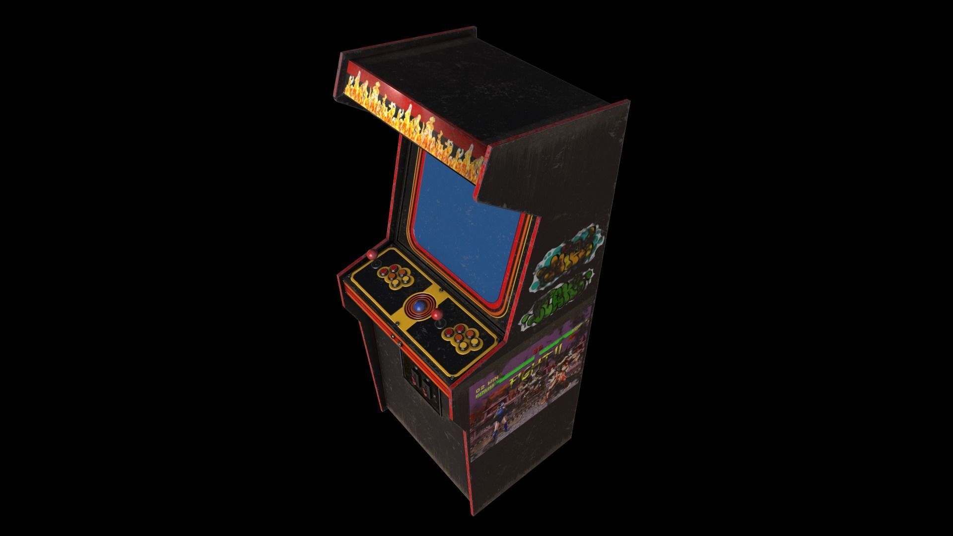 Arcade Game Machine Used Low-poly 3D model_6