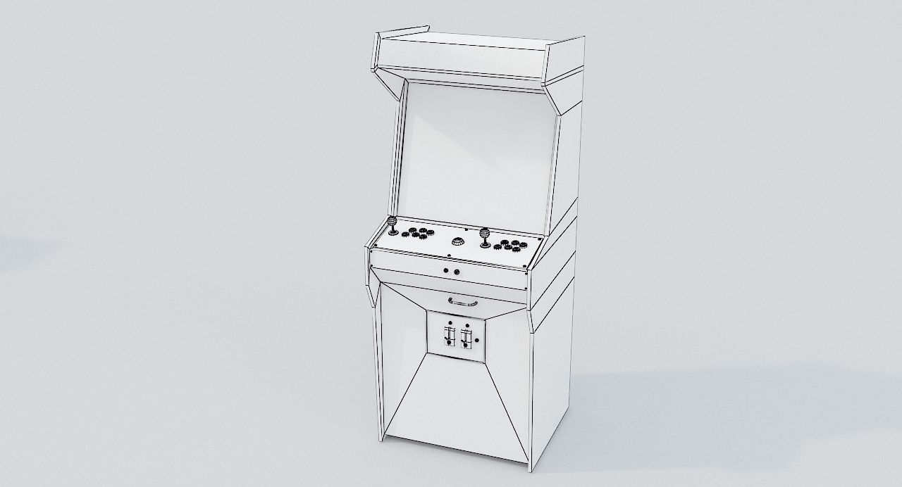 Arcade Game Machine Used Low-poly 3D model_7