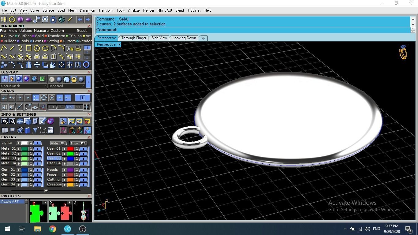 High Polish Round Disc Adjustable Necklace 3D print model 3D print model_7