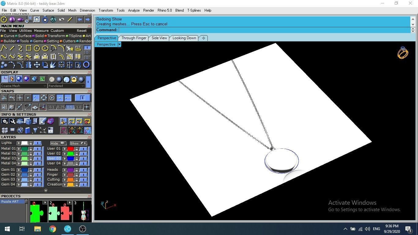 High Polish Round Disc Adjustable Necklace 3D print model 3D print model_5