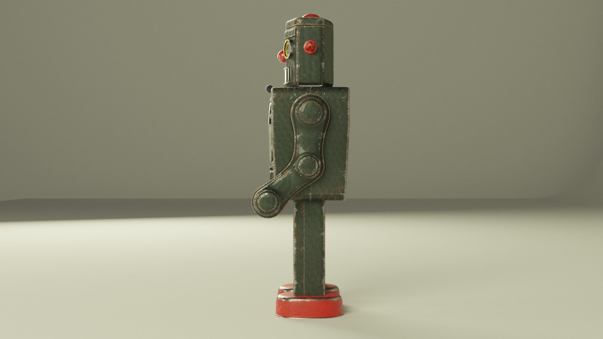 Vintage toy robot 1960 3D model_2