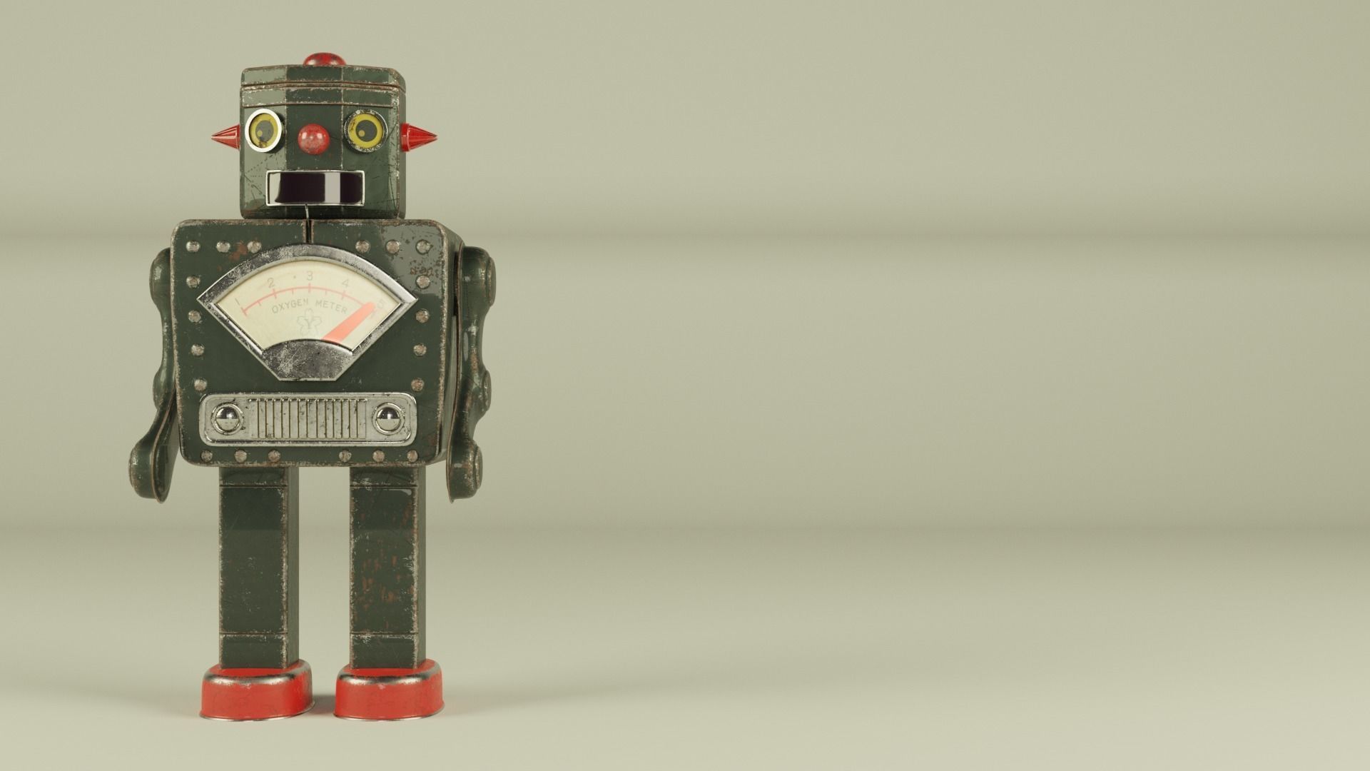 Vintage toy robot 1960 3D model_6