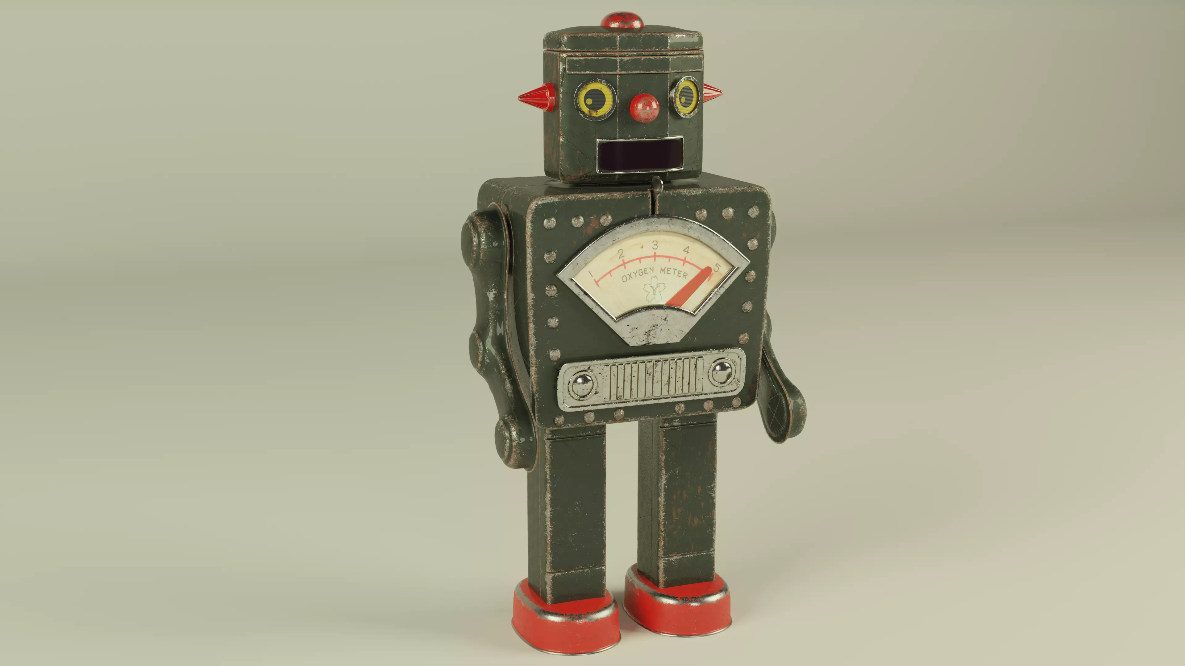 Vintage toy robot 1960 3D model_0