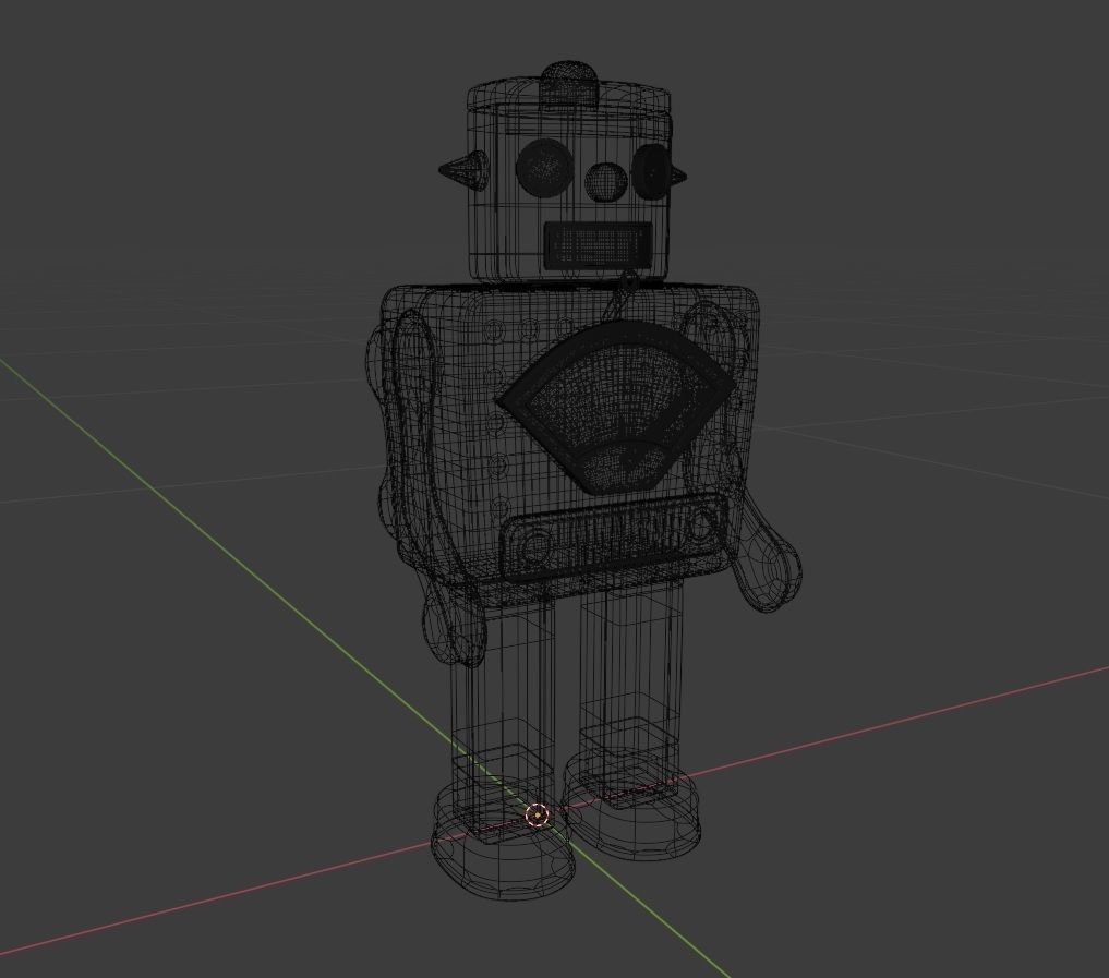 Vintage toy robot 1960 3D model_8