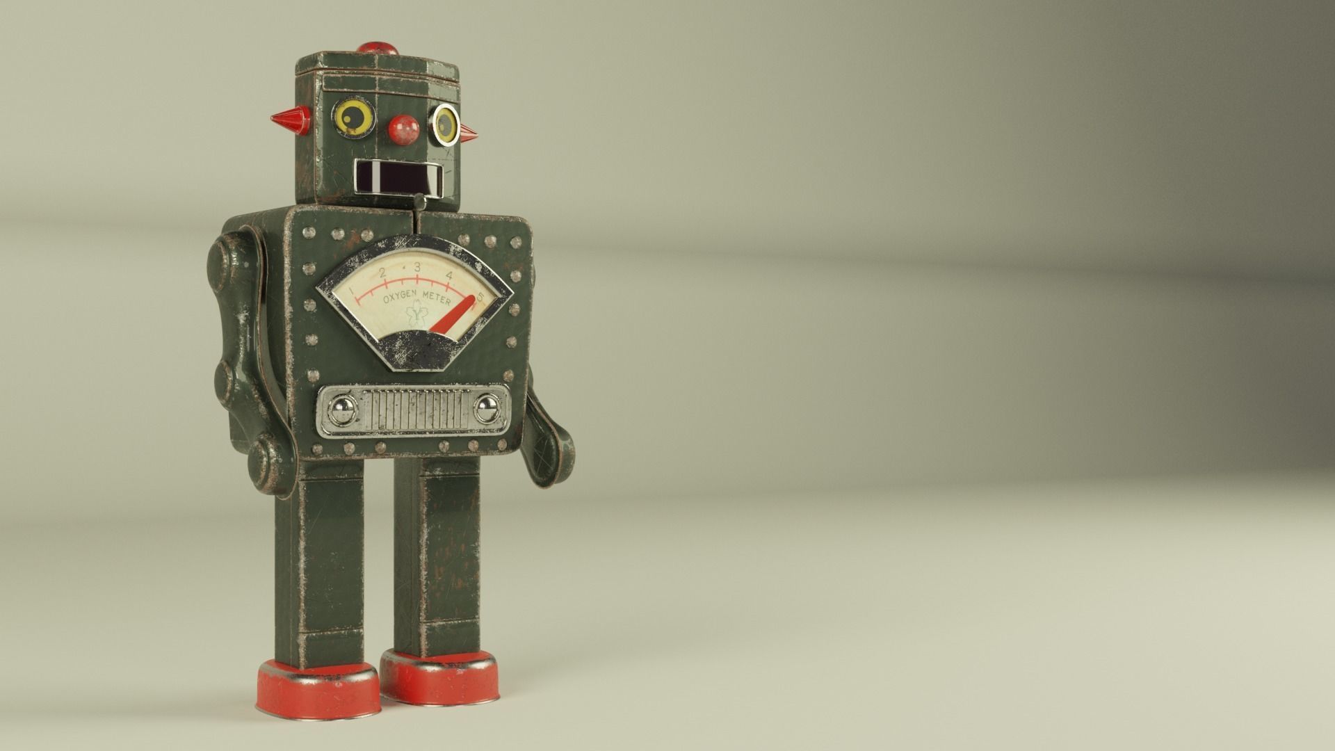 Vintage toy robot 1960 3D model_1