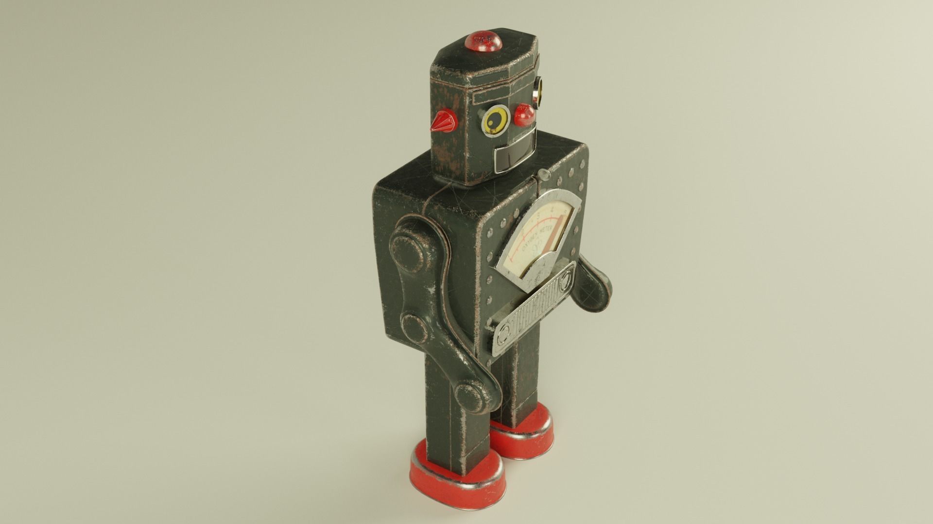Vintage toy robot 1960 3D model_5