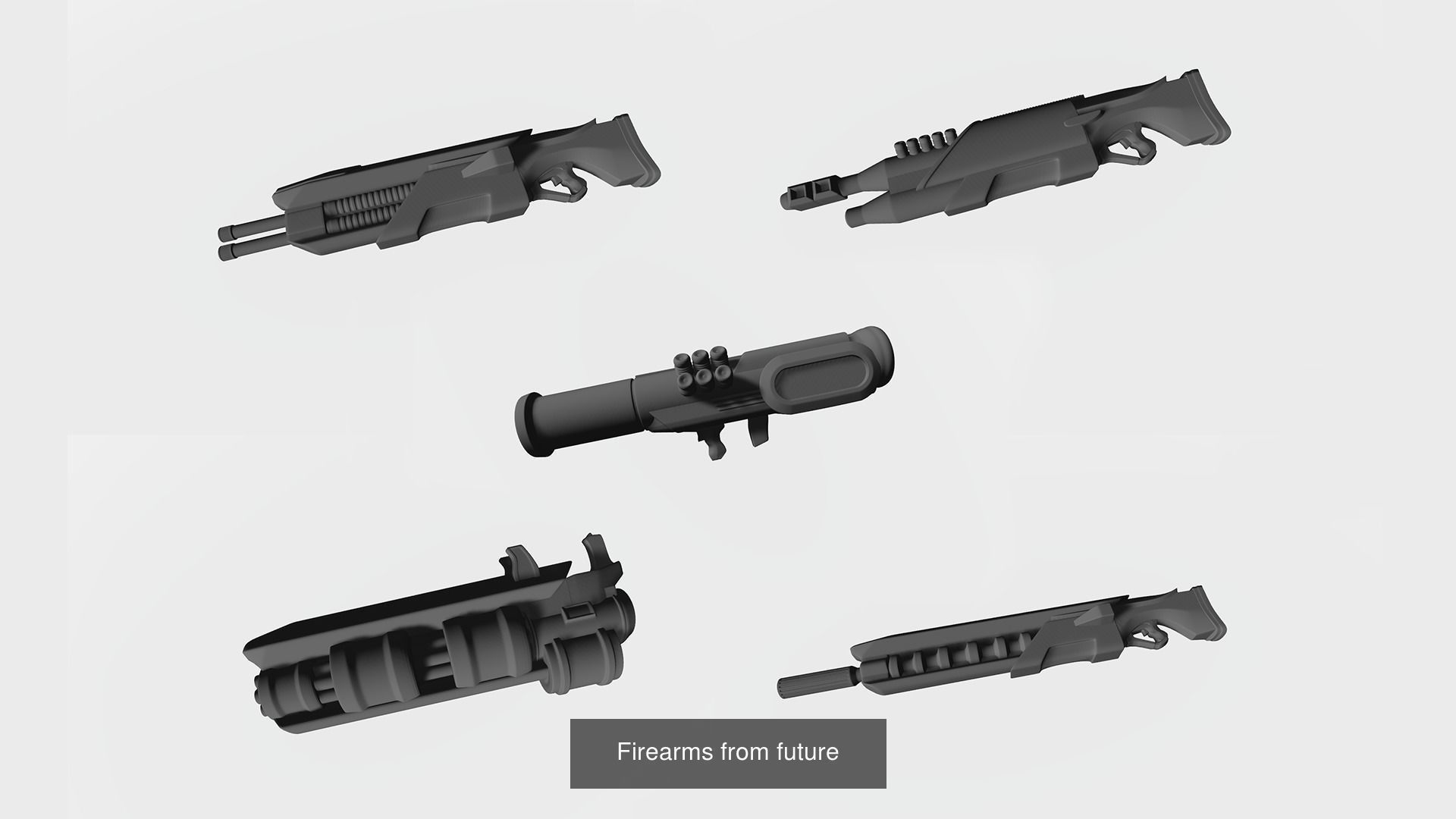 Guns and melee weapons 3D Model Collection_8