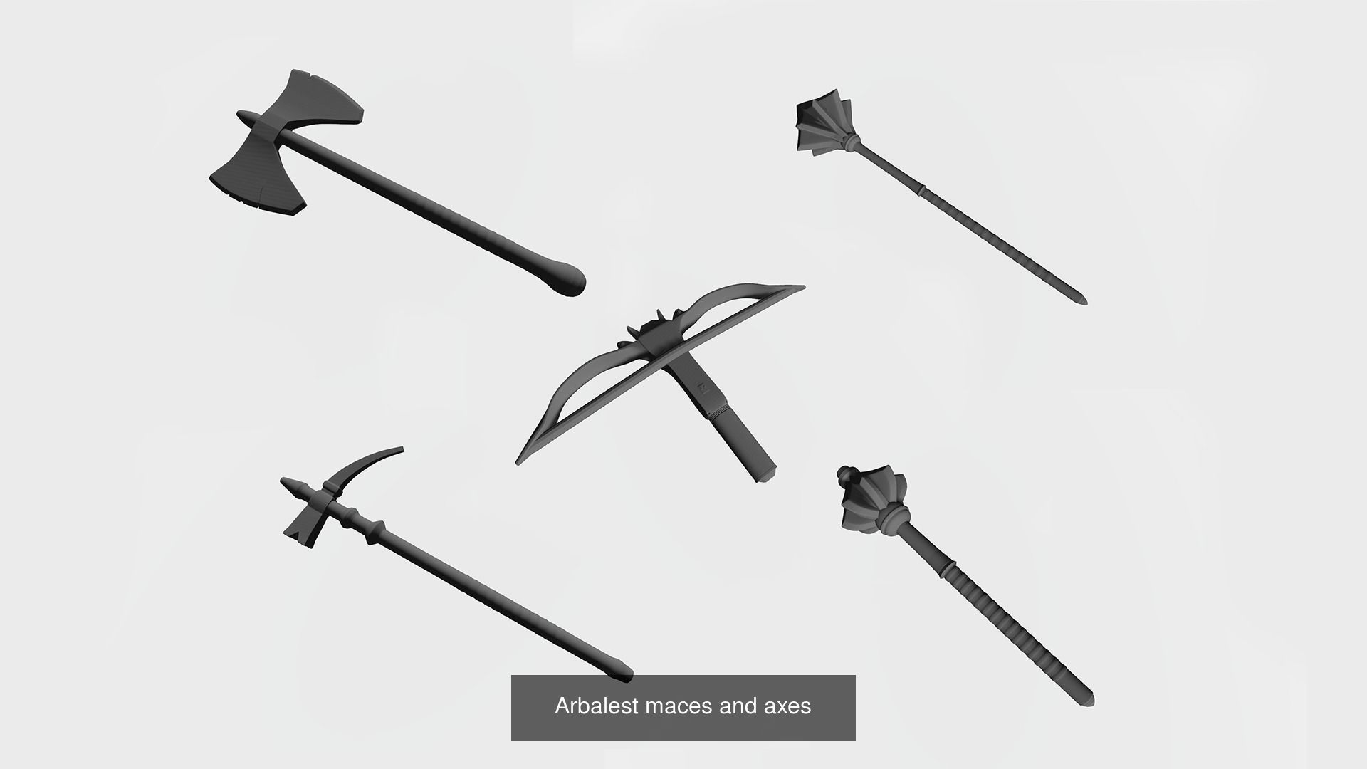 Guns and melee weapons 3D Model Collection_10
