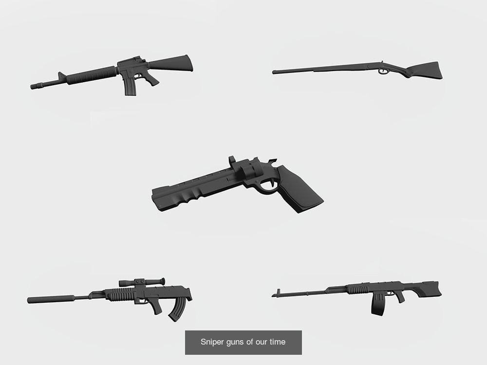 Guns and melee weapons 3D Model Collection_3