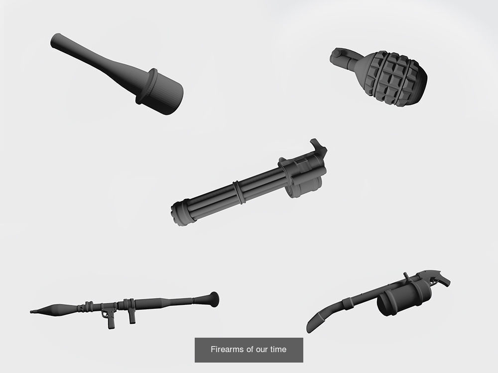 Guns and melee weapons 3D Model Collection_2
