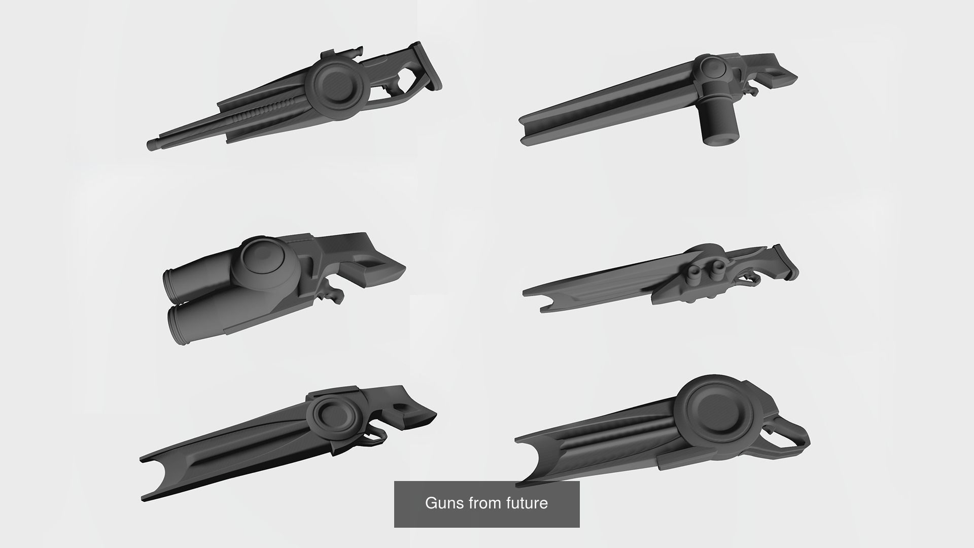 Guns and melee weapons 3D Model Collection_7