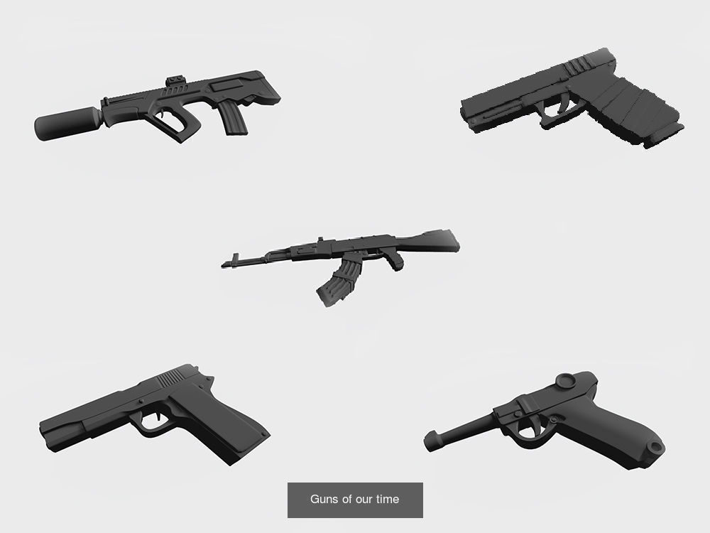 Guns and melee weapons 3D Model Collection_1