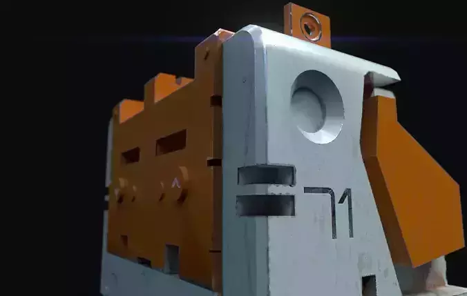 Sci-fi heavy metallic container - game-ready asset