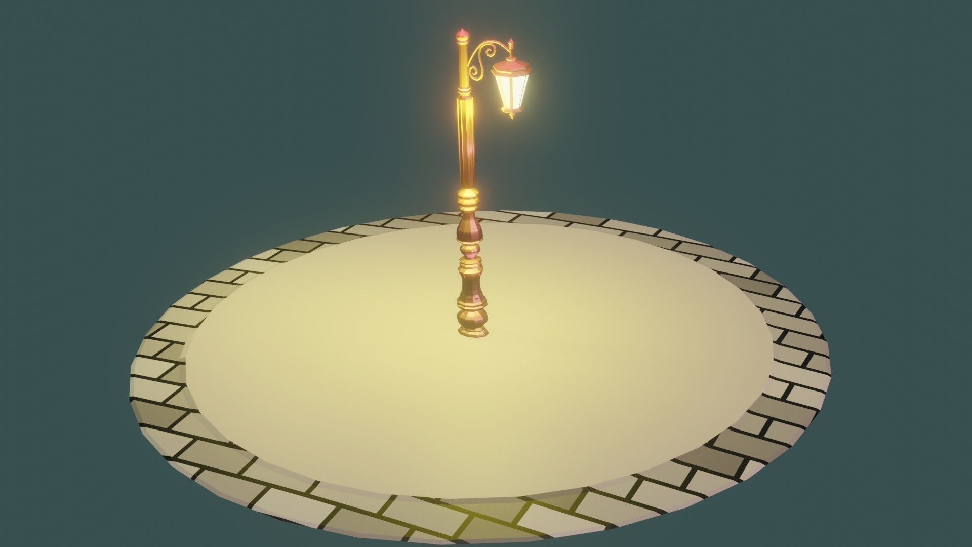 Street Light Low-poly 3D model_5