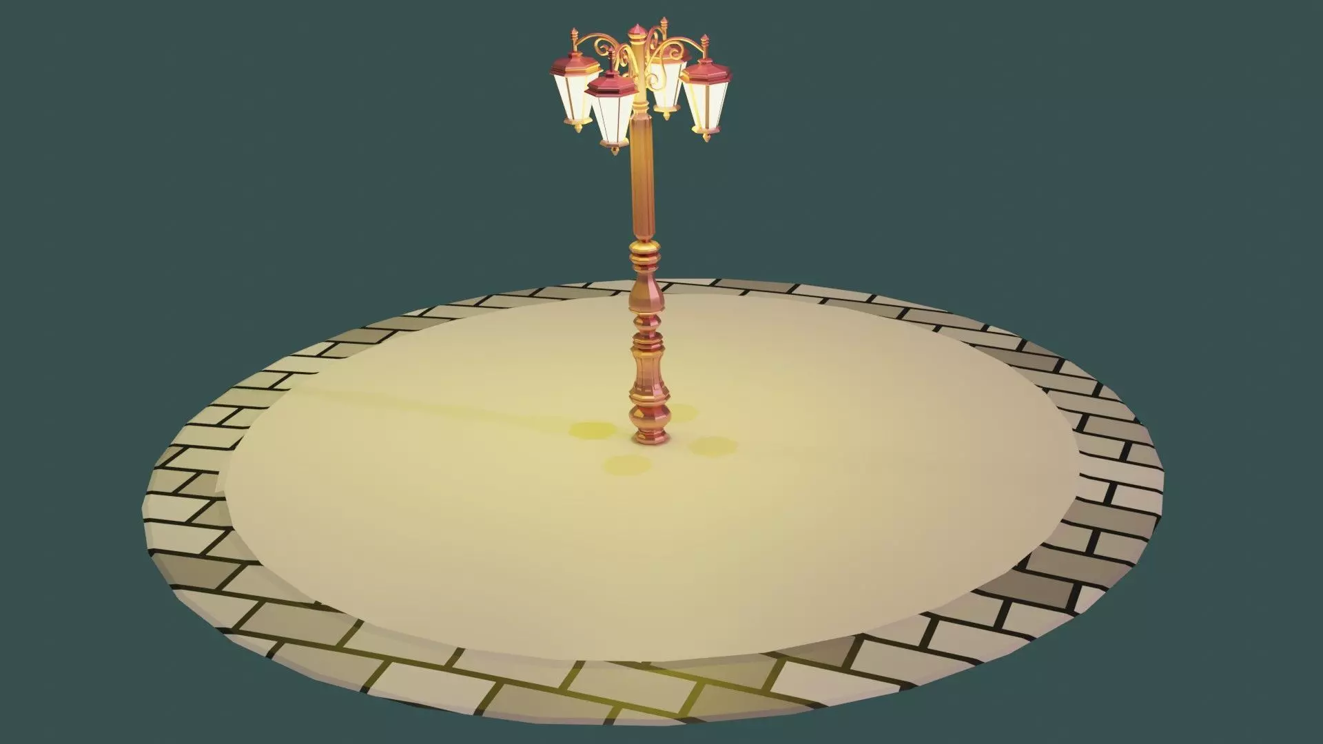 Street Light Low-poly 3D model_0