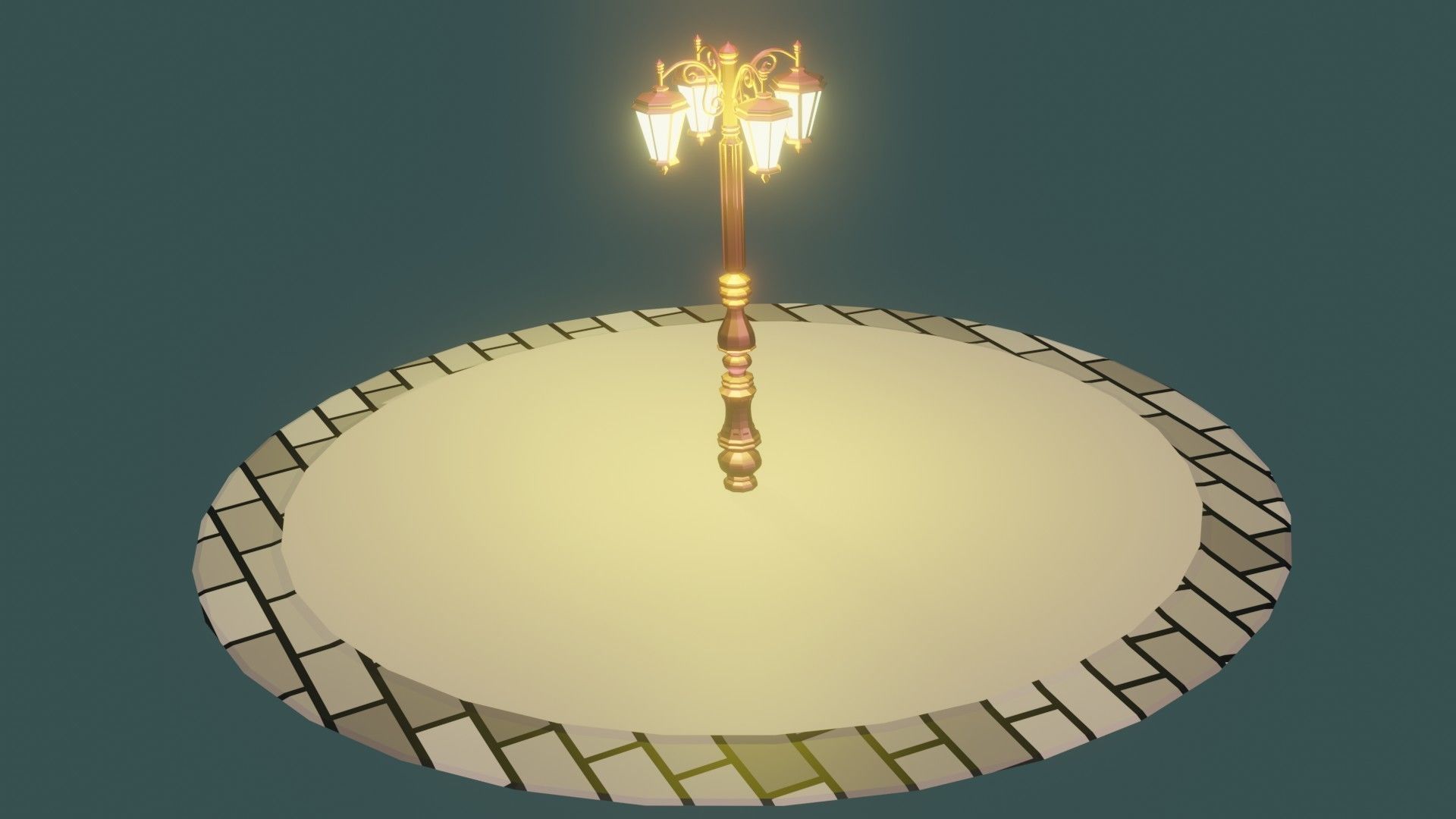 Street Light Low-poly 3D model_4
