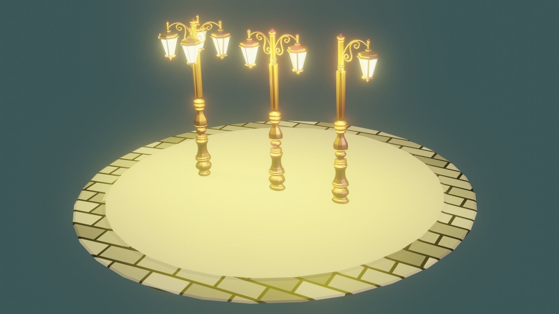 Street Light Low-poly 3D model_2