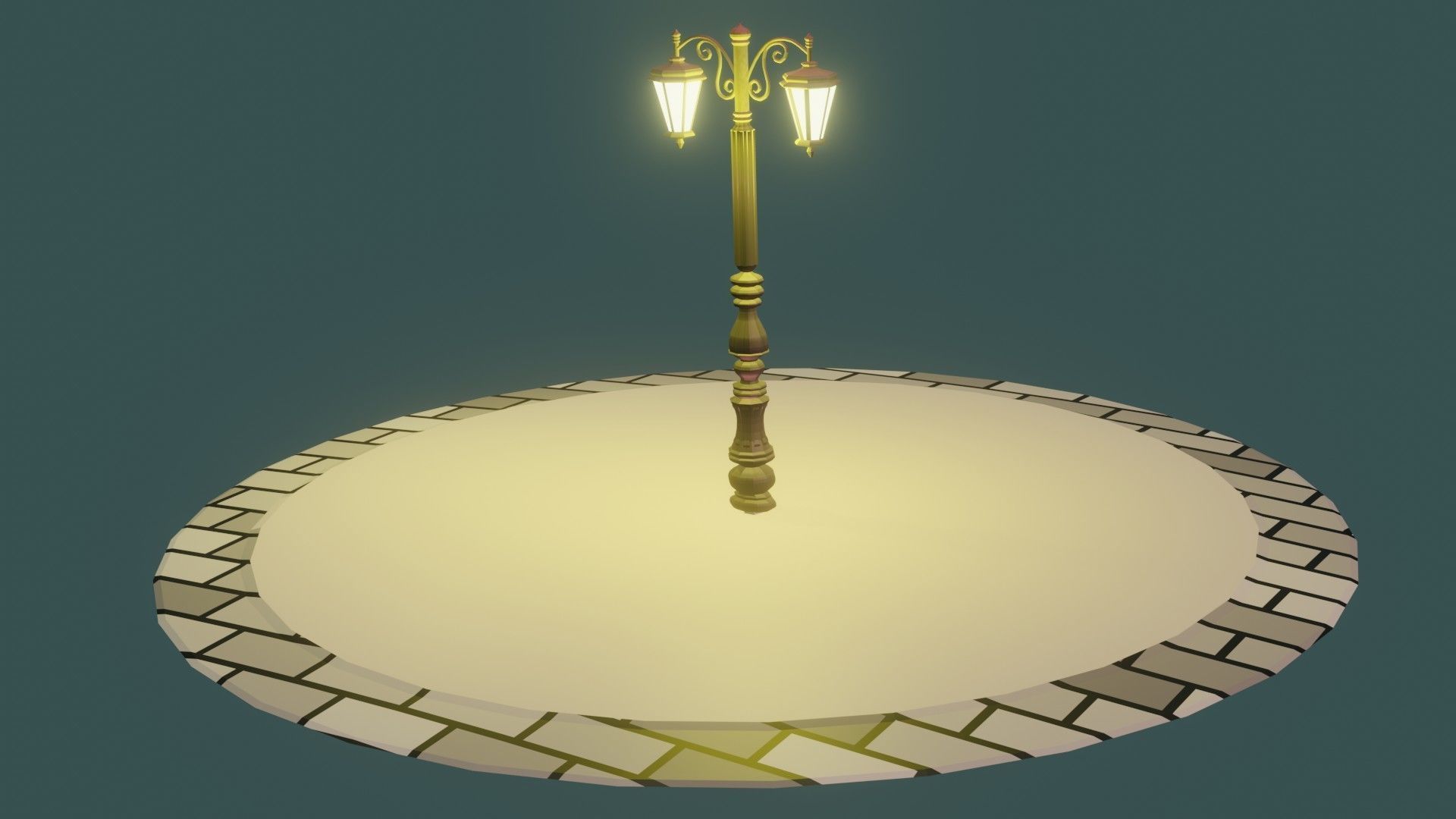 Street Light Low-poly 3D model_3