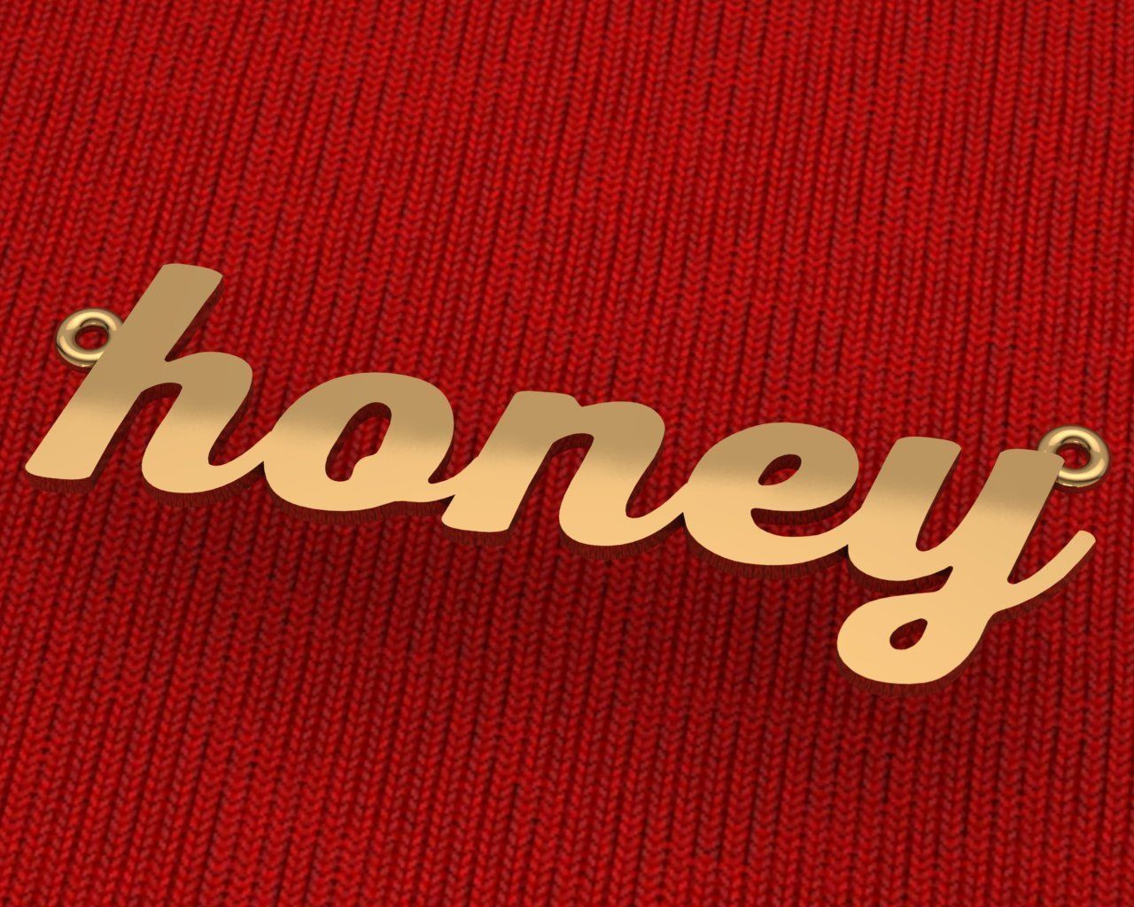 Name Necklace honey delicate 3dmodel 3D print model 3D print model_2