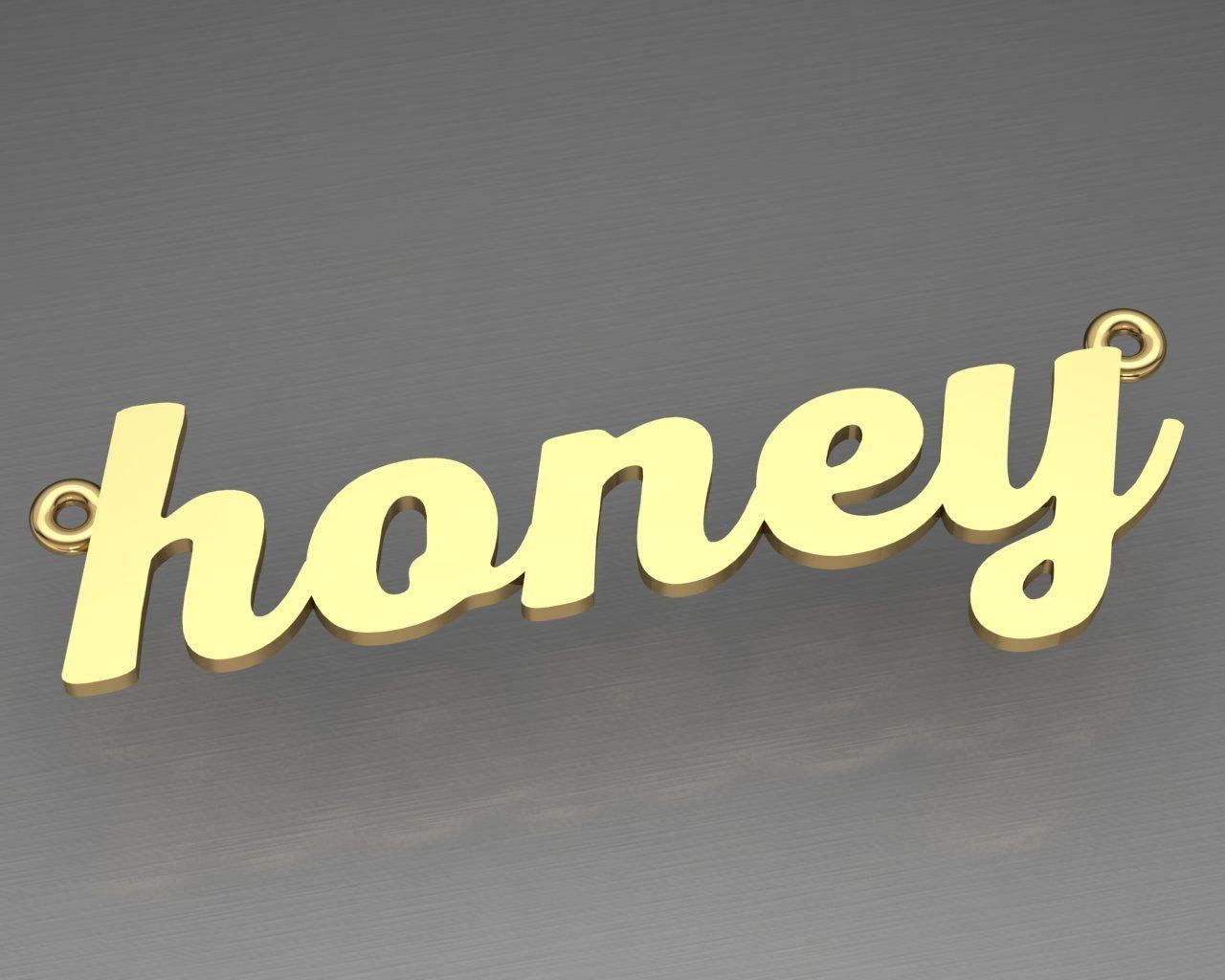 Name Necklace honey delicate 3dmodel 3D print model 3D print model_9