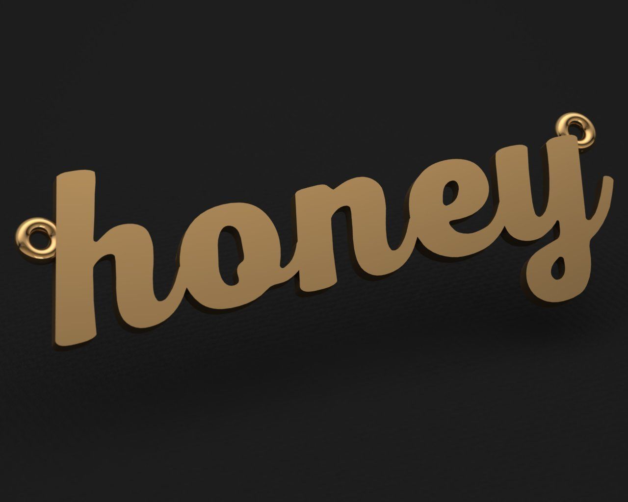 Name Necklace honey delicate 3dmodel 3D print model 3D print model_5