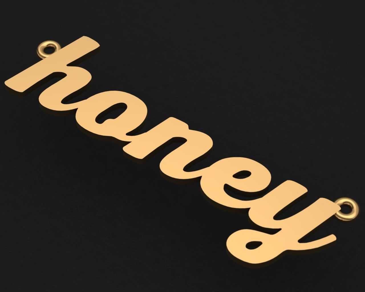 Name Necklace honey delicate 3dmodel 3D print model 3D print model_8