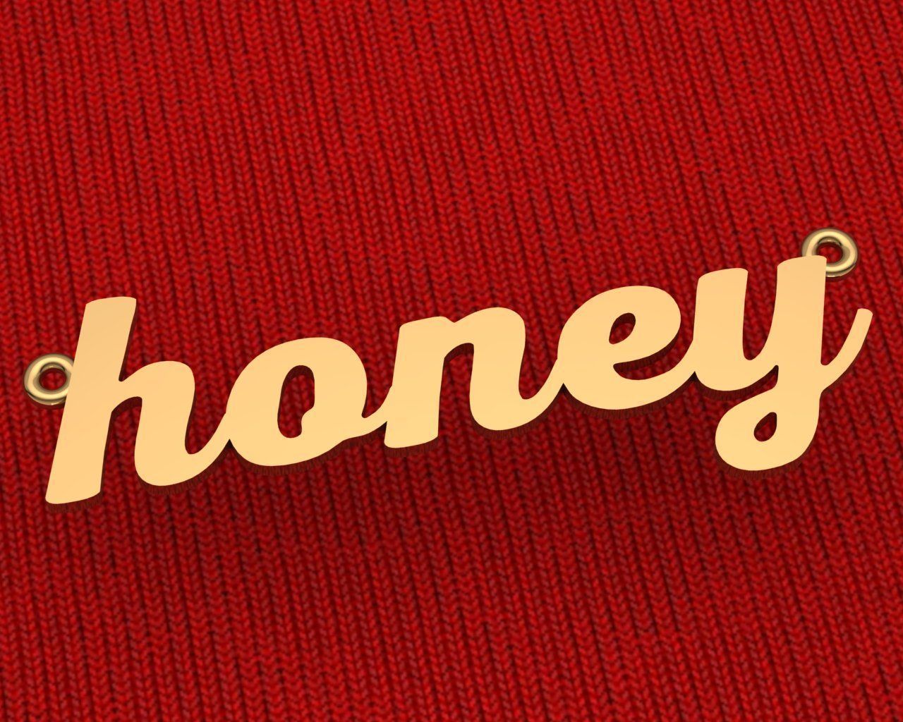 Name Necklace honey delicate 3dmodel 3D print model 3D print model_1