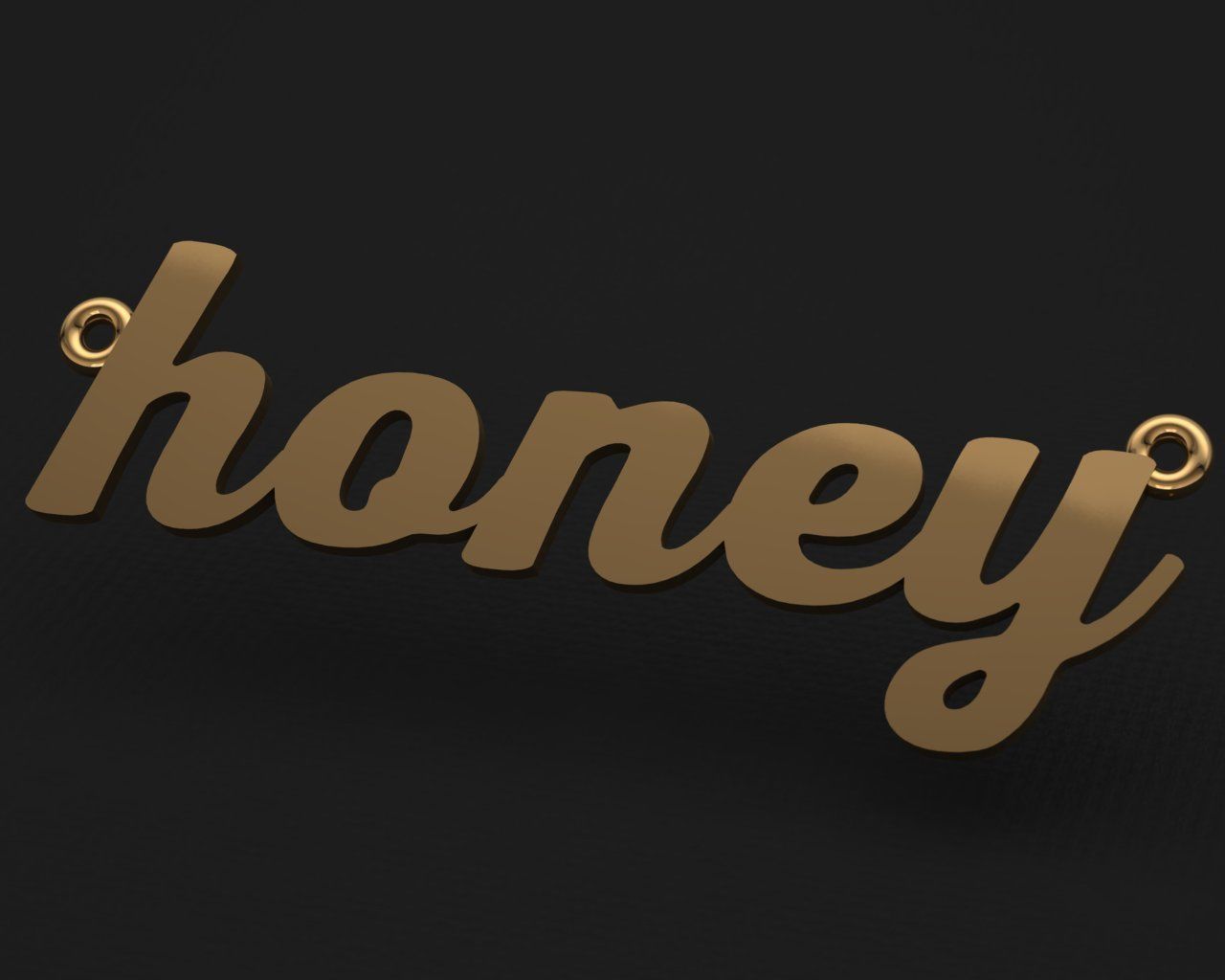 Name Necklace honey delicate 3dmodel 3D print model 3D print model_6