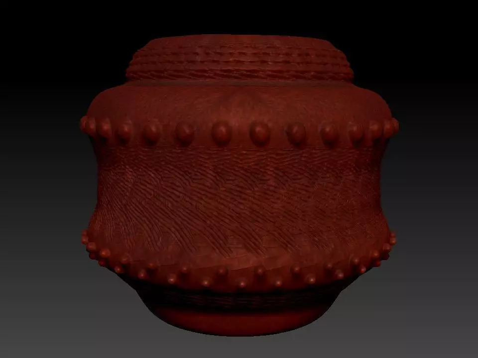 brown vase with brown ceramic texture 3D print model_0