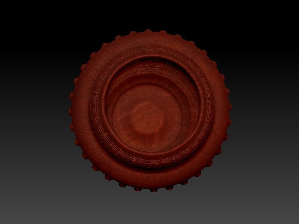 brown vase with brown ceramic texture 3D print model_4